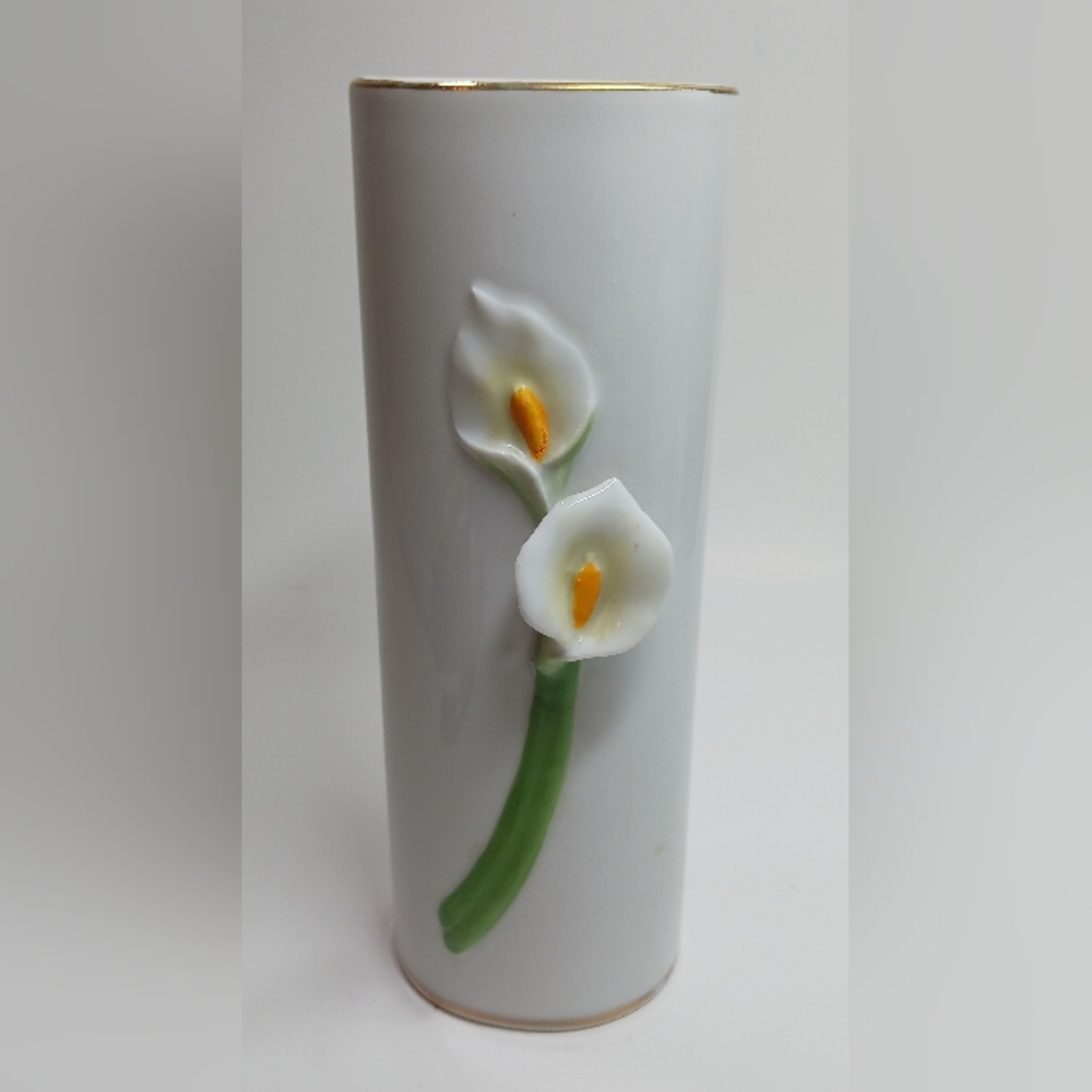 Otagiri Lily porcelain vase, 3D flower